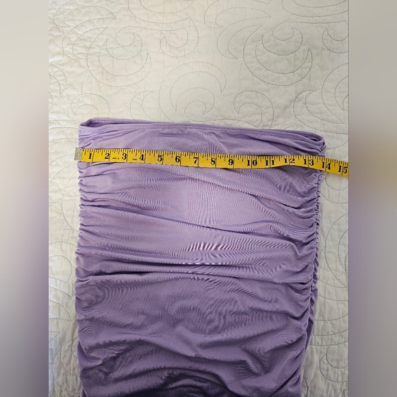 Sincerely Jules Lavender Strapless Midi Ruched Dress Women's Size Large NWT - Picture 3 of 8